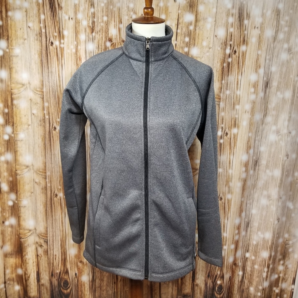 NEW Tri-Mountain Performance Gray Athletic Womens M Activewear Zip-Up Sweatshirt
